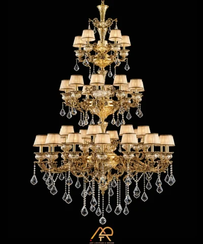 Đèn Chùm Thông Tầng Pha Lê Gốm Sứ Luxury ART-576