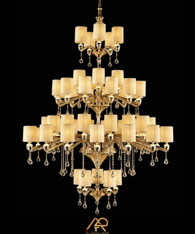 Đèn Chùm Thông Tầng Chao Vải Quý Tộc Pháp ART-578
