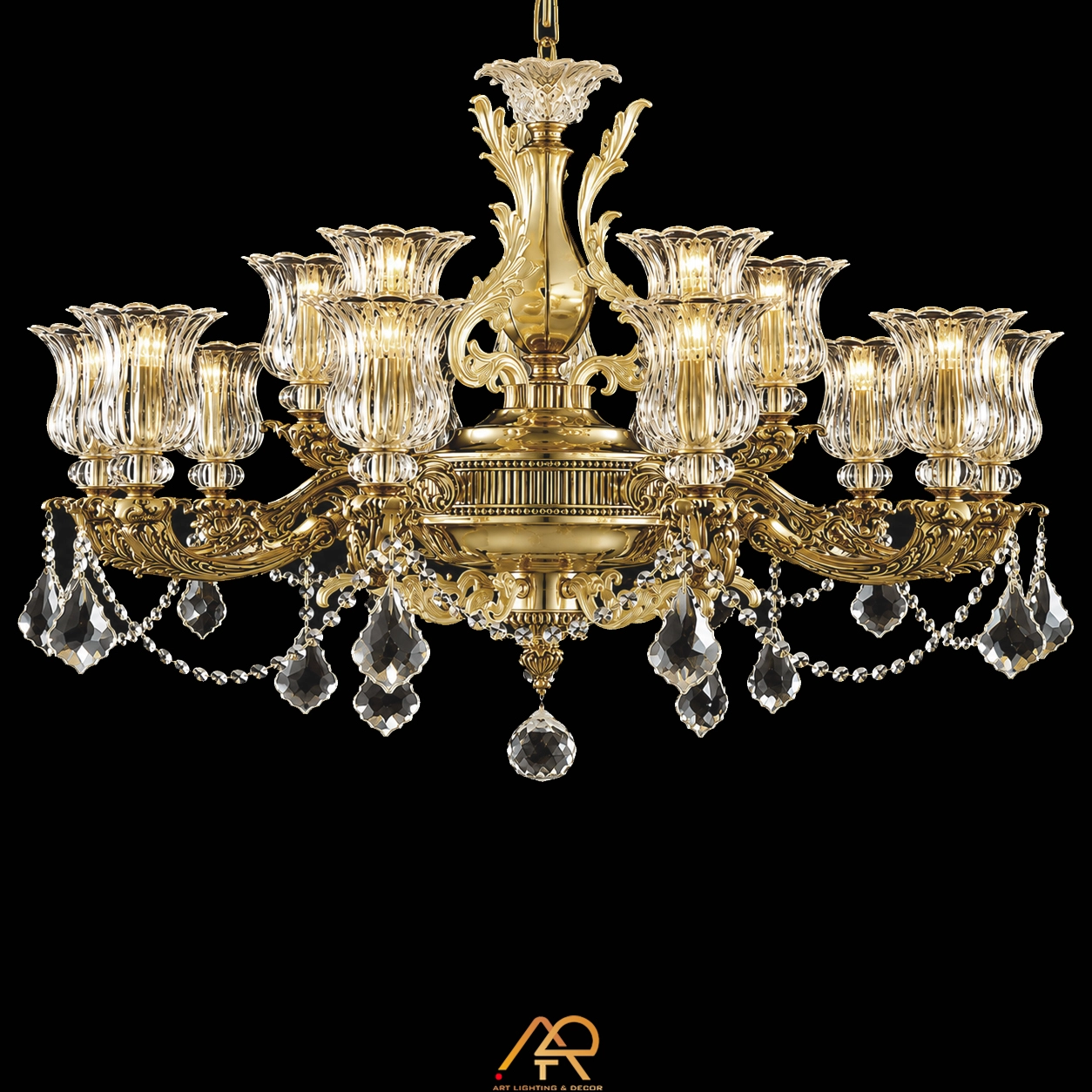 Đèn Chùm Cổ Điển Chao Pha Lê Châu Âu ART-7141 - Ảnh 2