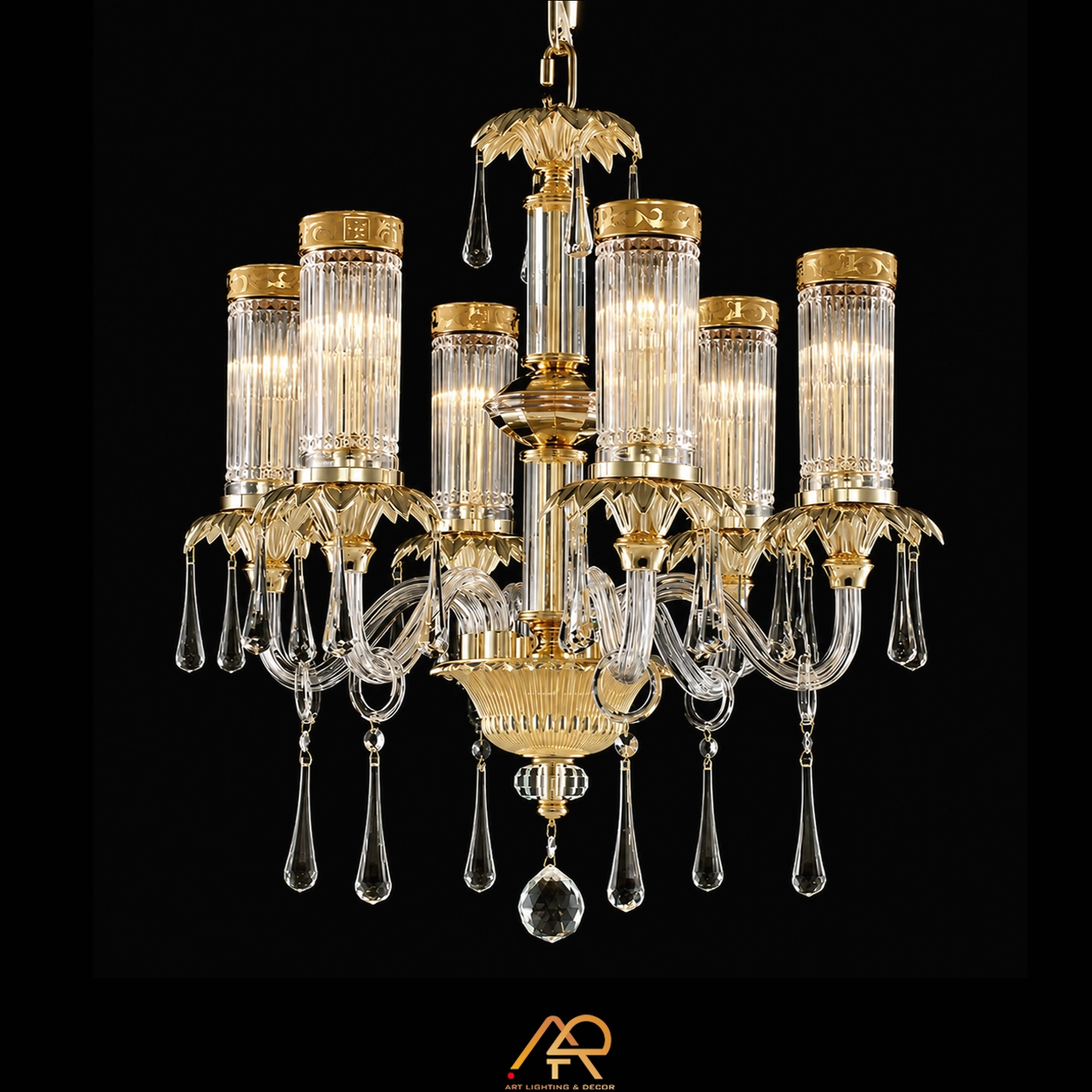 Đèn Chùm Chao Ống Pha Lê Cao Cấp ART-7145 - Ảnh 2