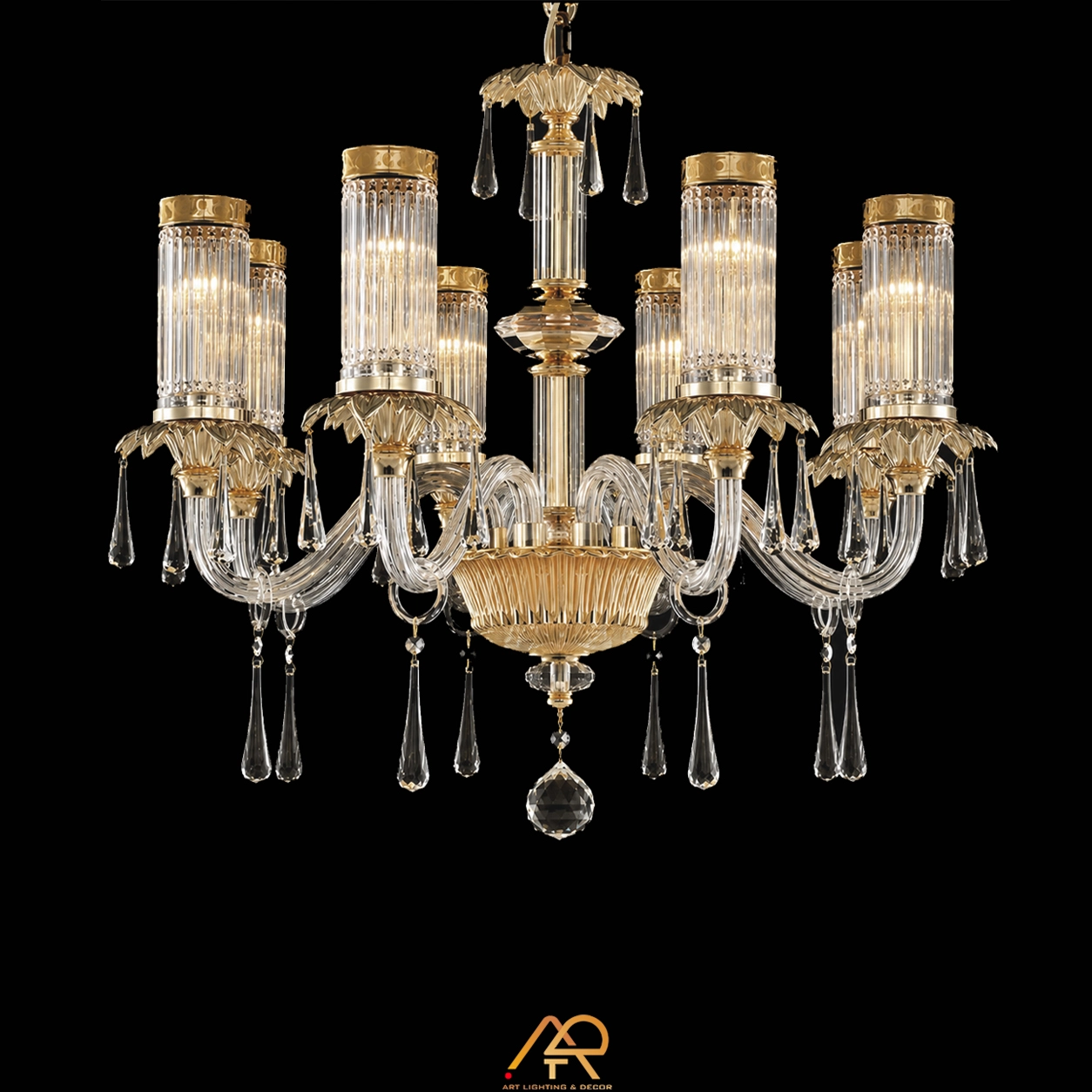Đèn Chùm Chao Ống Pha Lê Cao Cấp ART-7145