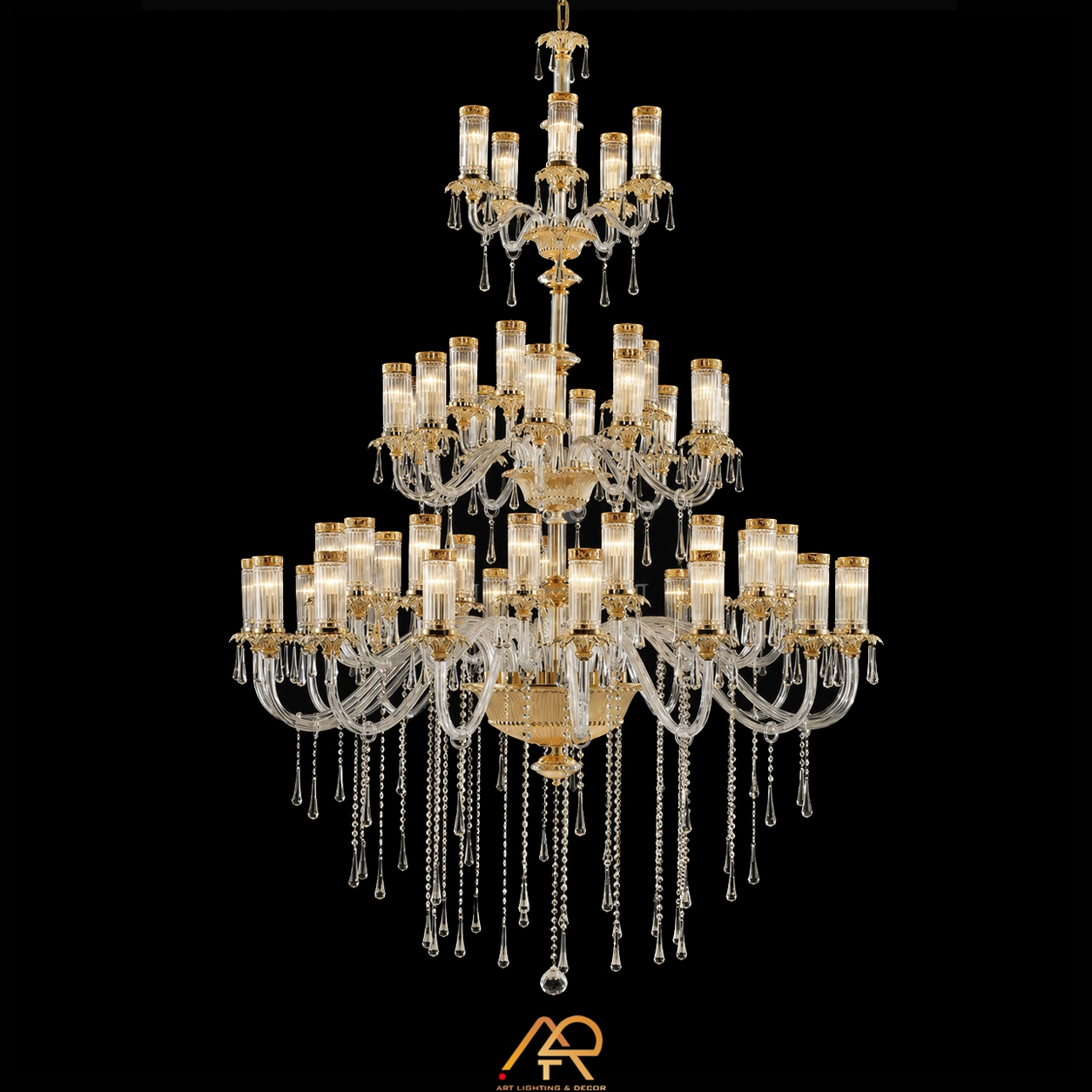 Đèn Chùm Thông Tầng Chao Ống Pha Lê ART-583