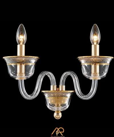 Đèn Tường Đôi Pha Lê Khắc Họa Tiết Cổ Điển ART-8138
