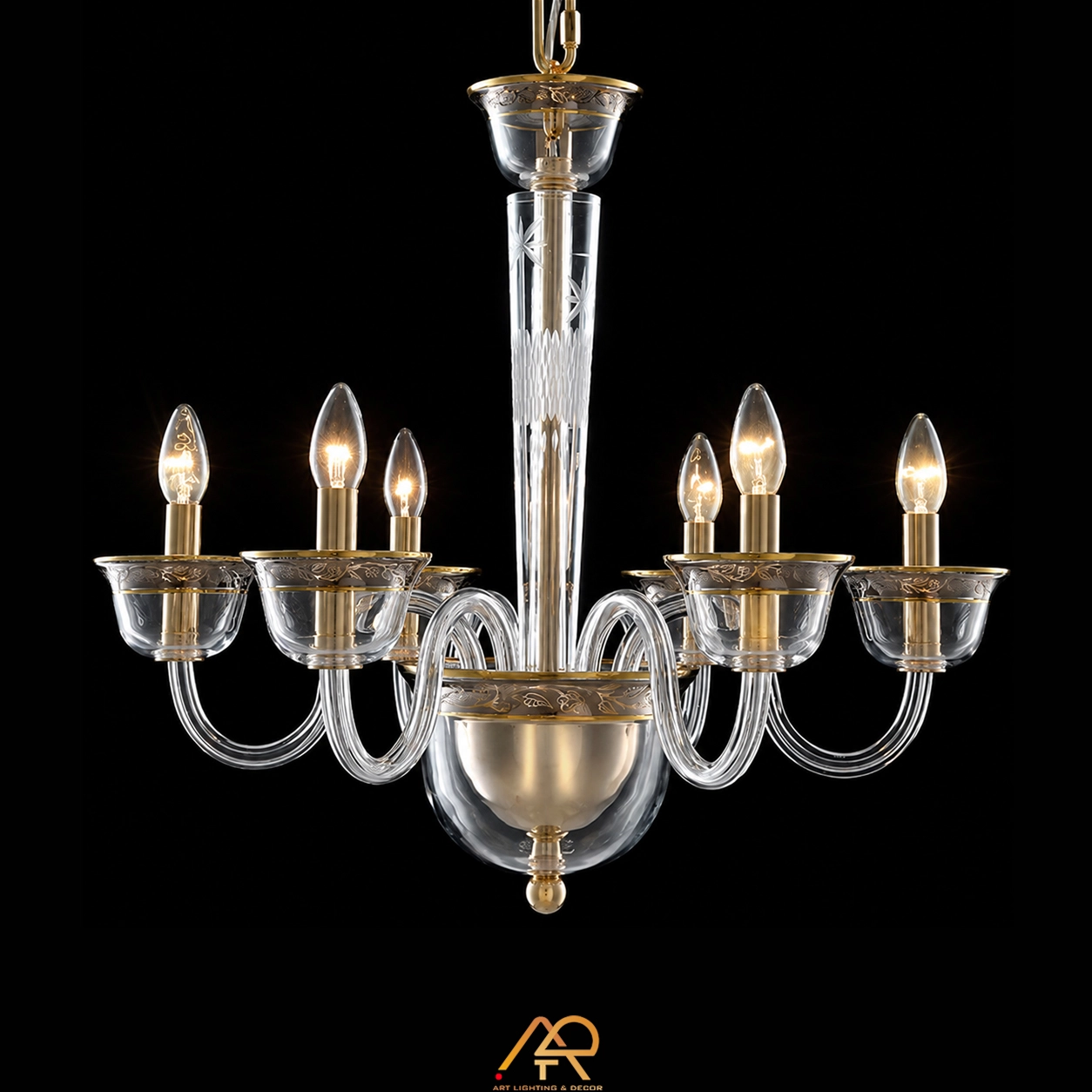 Đèn Chùm Pha Lê Khắc Họa Tiết Cổ Điển ART-7147