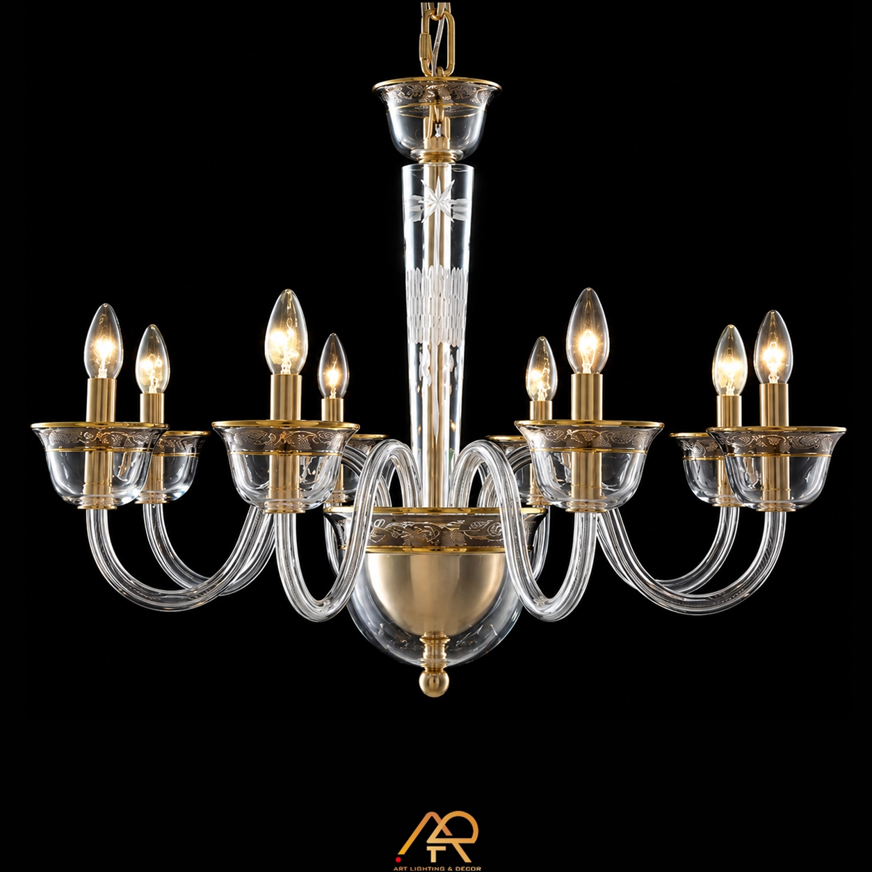Đèn Chùm Pha Lê Khắc Họa Tiết Cổ Điển ART-7147 - Ảnh 2