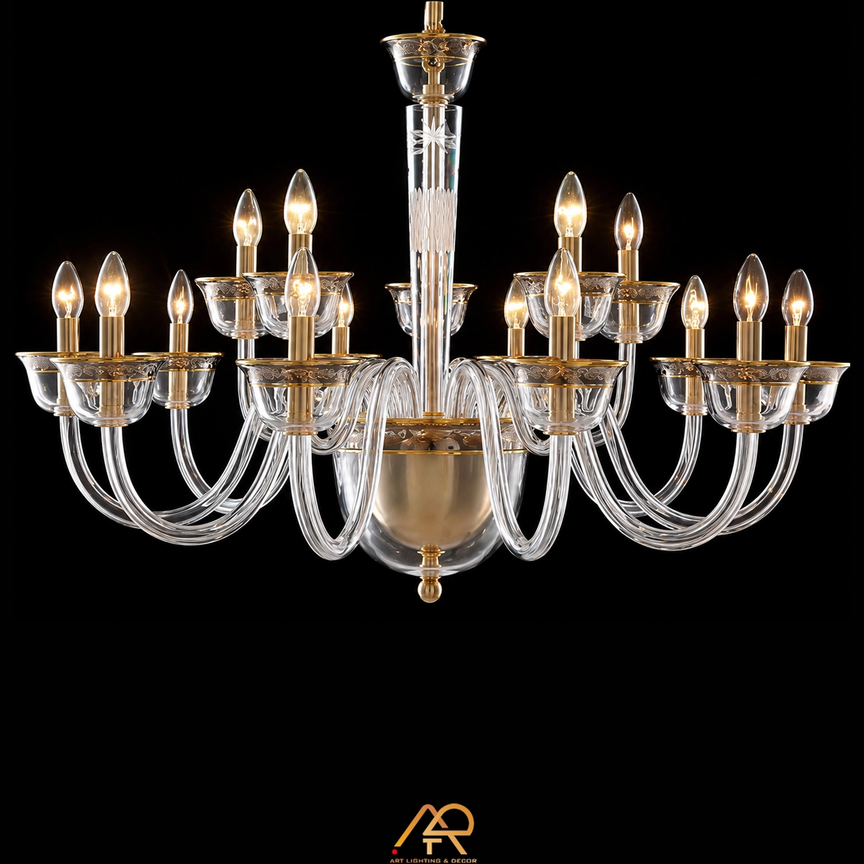 Đèn Chùm Pha Lê Khắc Họa Tiết Cổ Điển ART-7147 - Ảnh 3