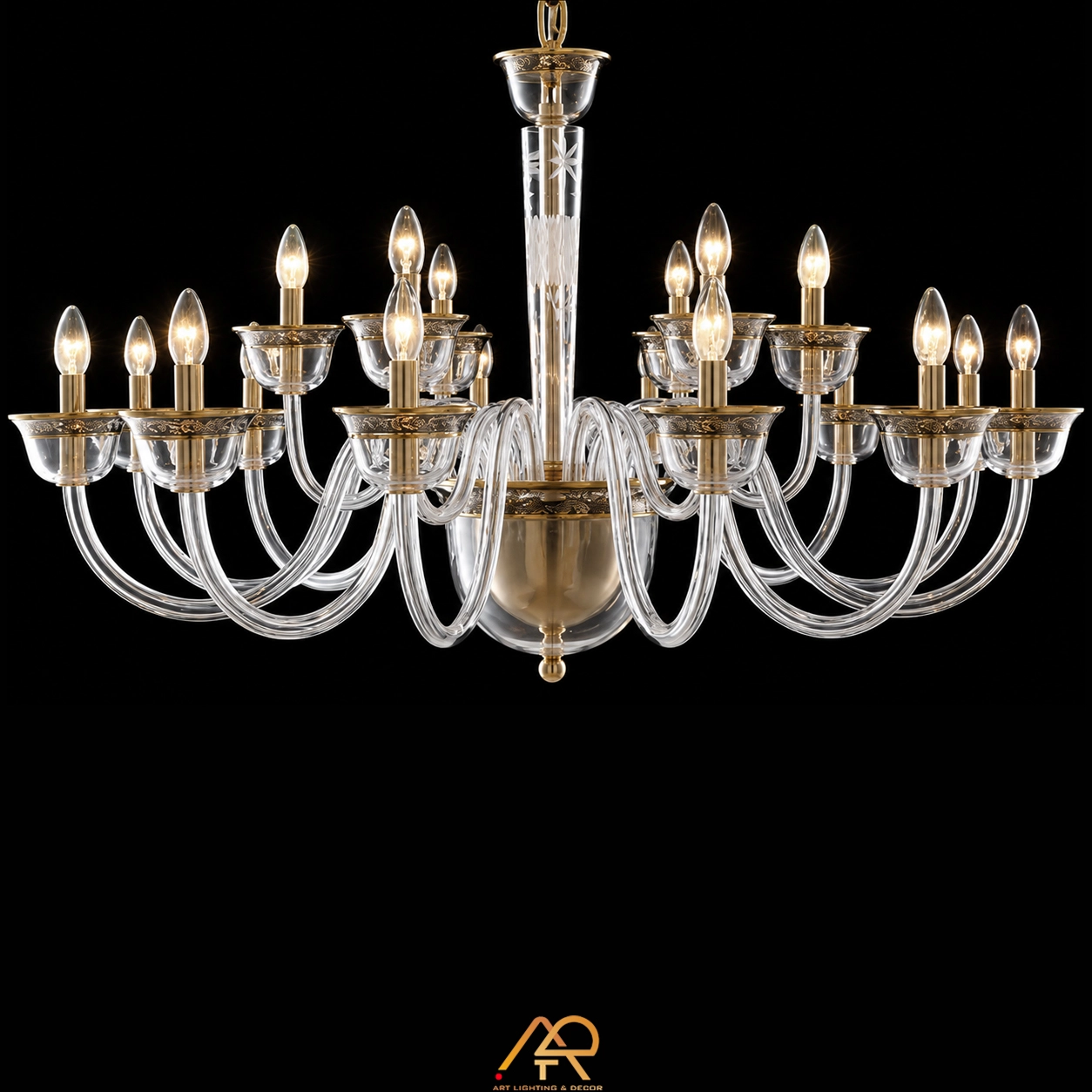 Đèn Chùm Pha Lê Khắc Họa Tiết Cổ Điển ART-7147 - Ảnh 4