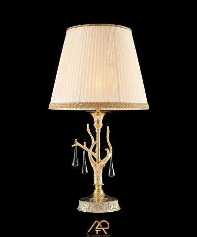 Đèn Bàn Thân Đồng Chao Vải Baccarat ART-2116
