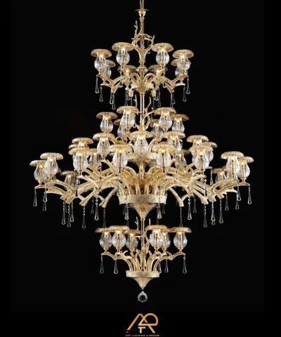 Đèn Chùm Thông Tầng Thân Đồng Cổ Điển ART-586