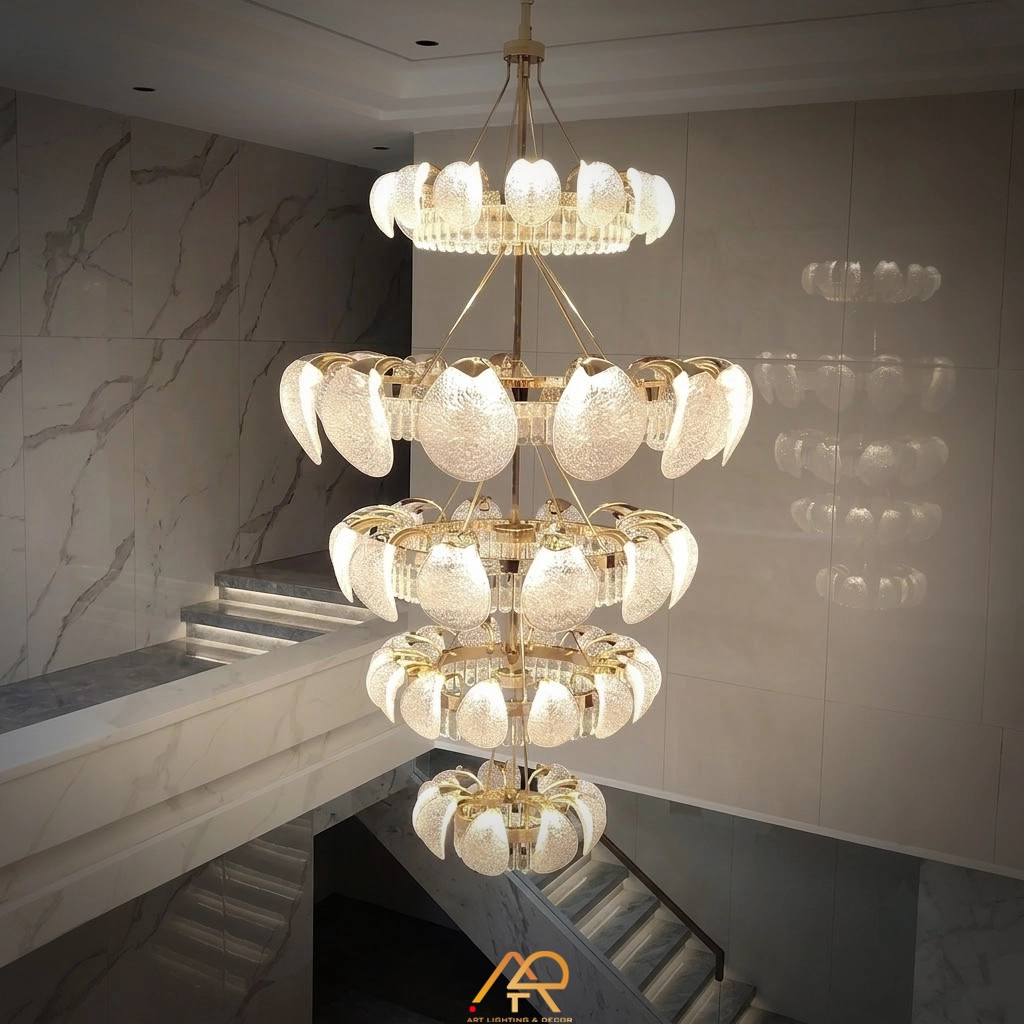 Đèn Thả Thông Tầng Pha Lê Cánh Hoa ART-587 - Ảnh 2