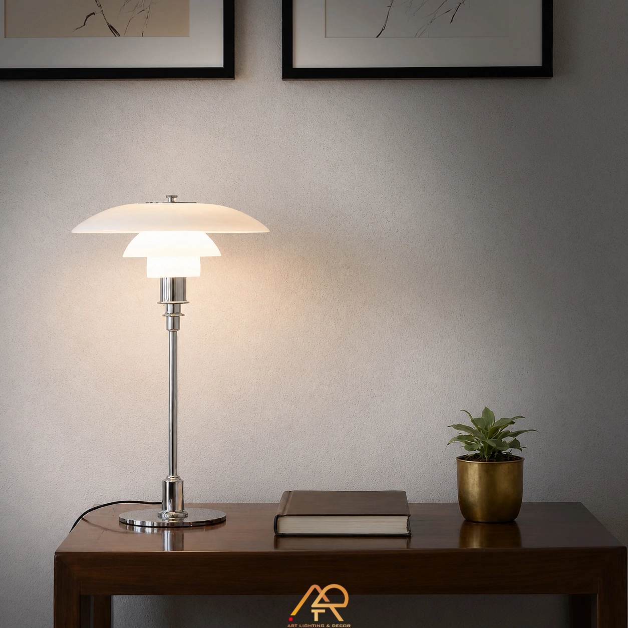 Đèn Bàn Bắc Âu Chao Thủy Tinh 3 Tầng Cao Cấp ART-2110 - Ảnh 3