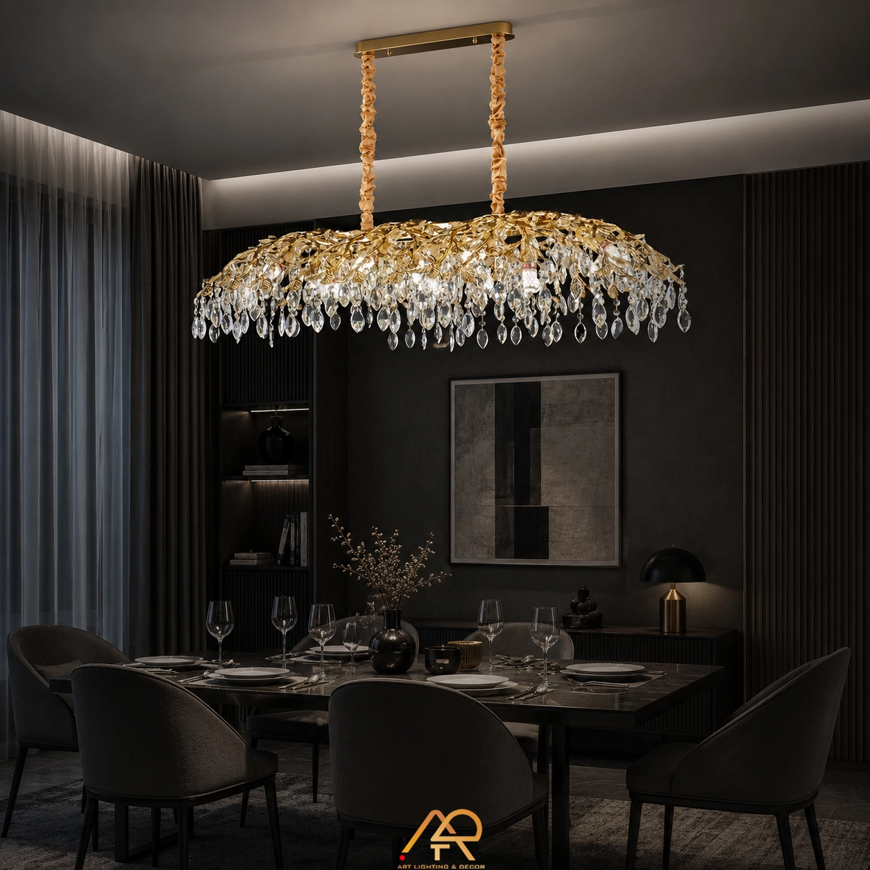 Đèn Thả Bàn Ăn Pha Lê Giọt Nước Cao Cấp ART-4128 - Ảnh 2