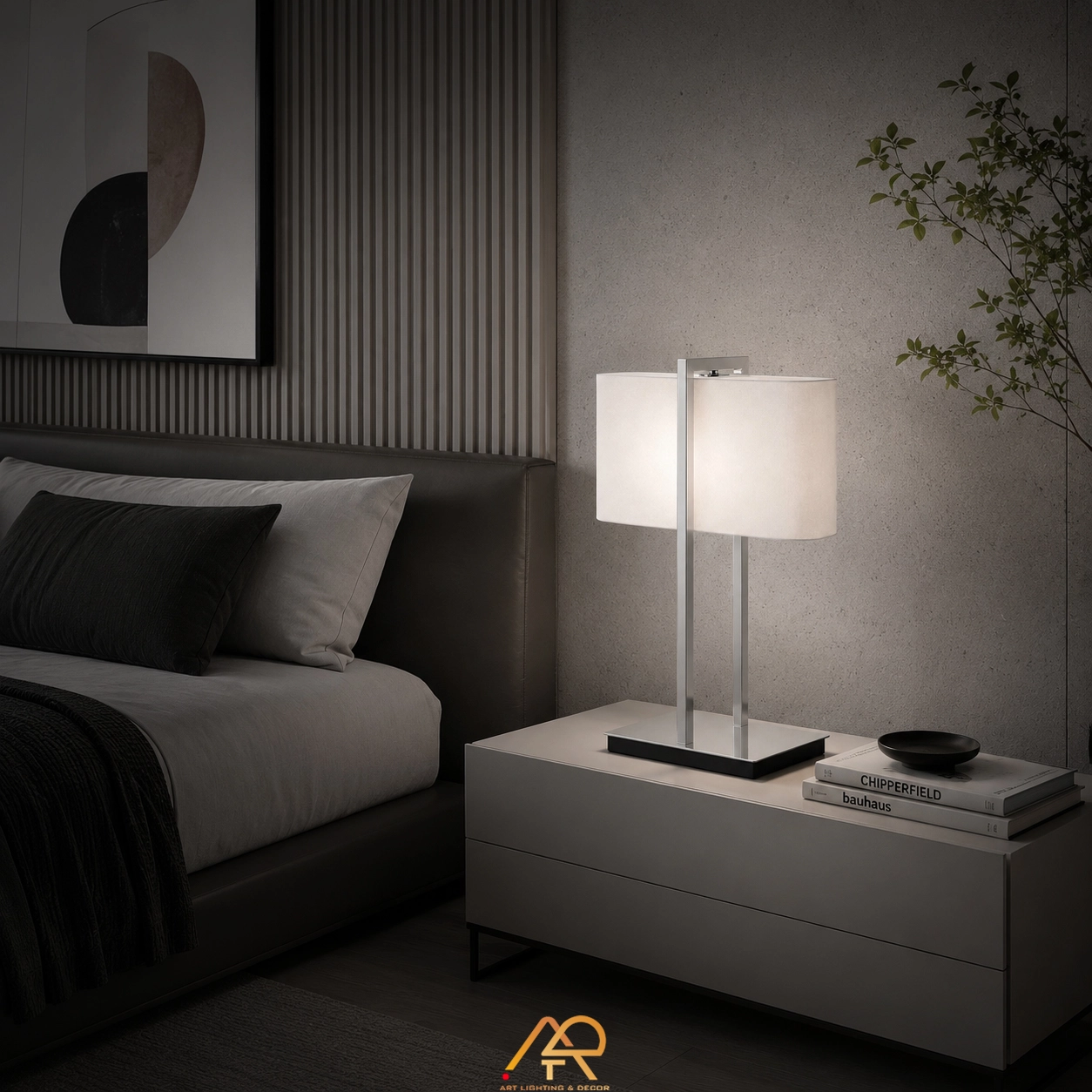 Đèn Ngủ Tab Đầu Giường Chrome Luxury ART-2097 - Ảnh 2