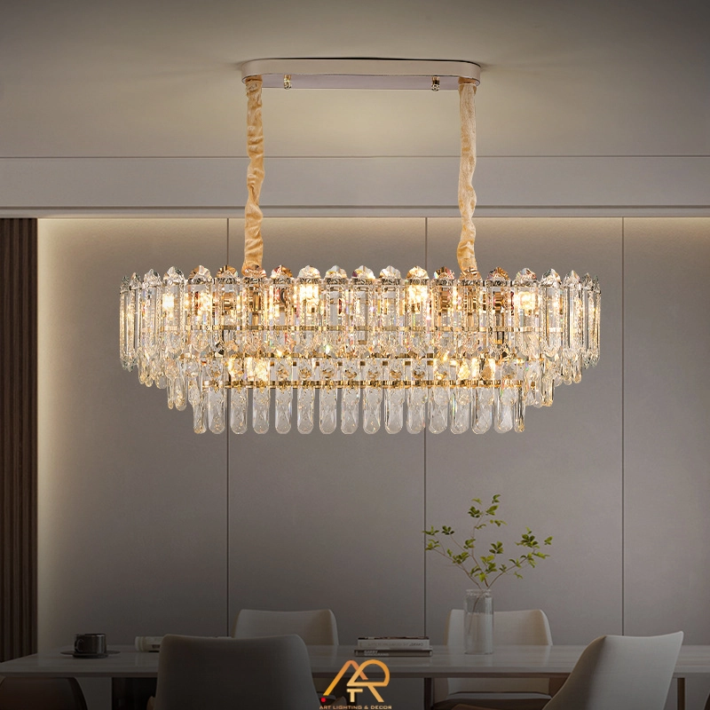 Đèn Thả Bàn Ăn Pha Lê Oval Dáng Dài ART-4137 - Ảnh 3