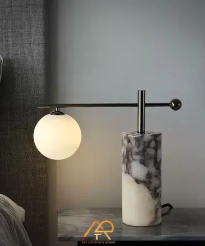ĐÈN BÀN ĐẾ ĐÁ CẨM THẠCH LUXURY ART - 2121