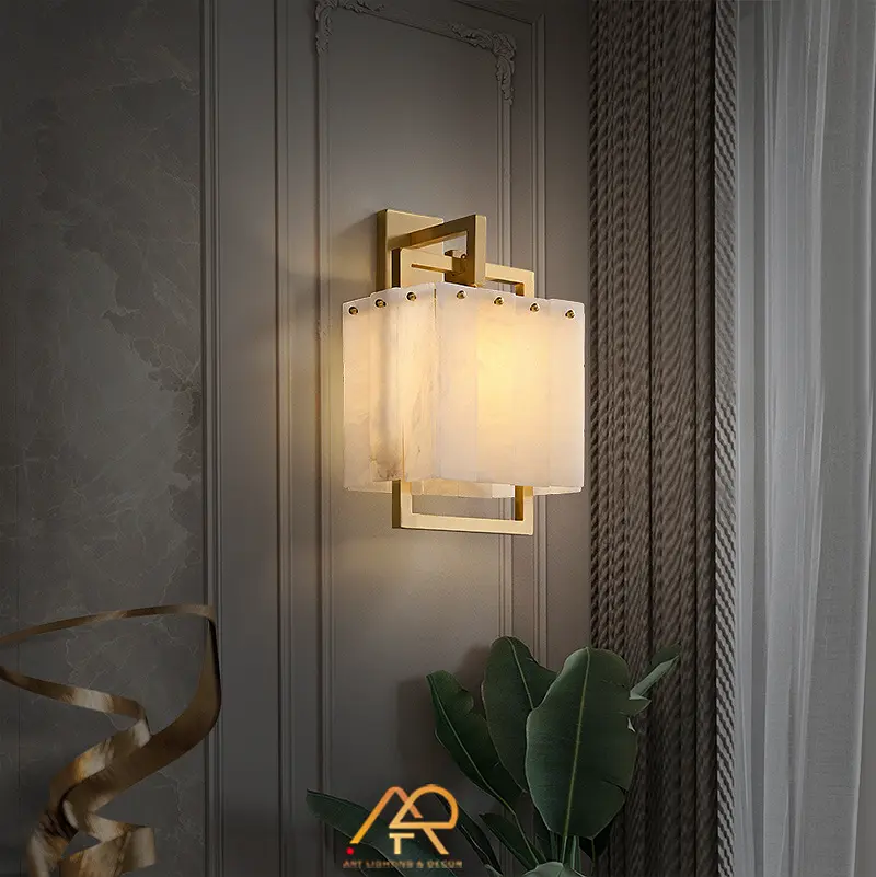 Đèn Tường Đồng Đá Cẩm Thạch Luxury ART-8158 - Ảnh 3