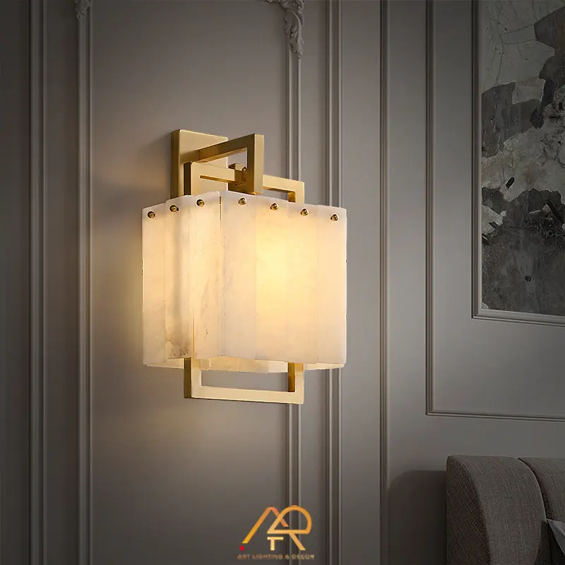 Đèn Tường Đồng Đá Cẩm Thạch Luxury ART-8158