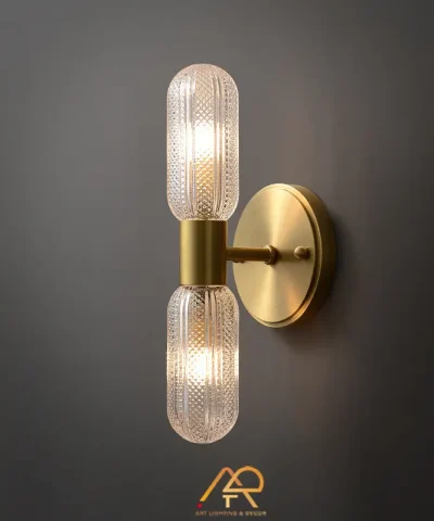 ĐÈN TƯỜNG THÂN ĐỒNG CRYSTAL DUO ART-8149